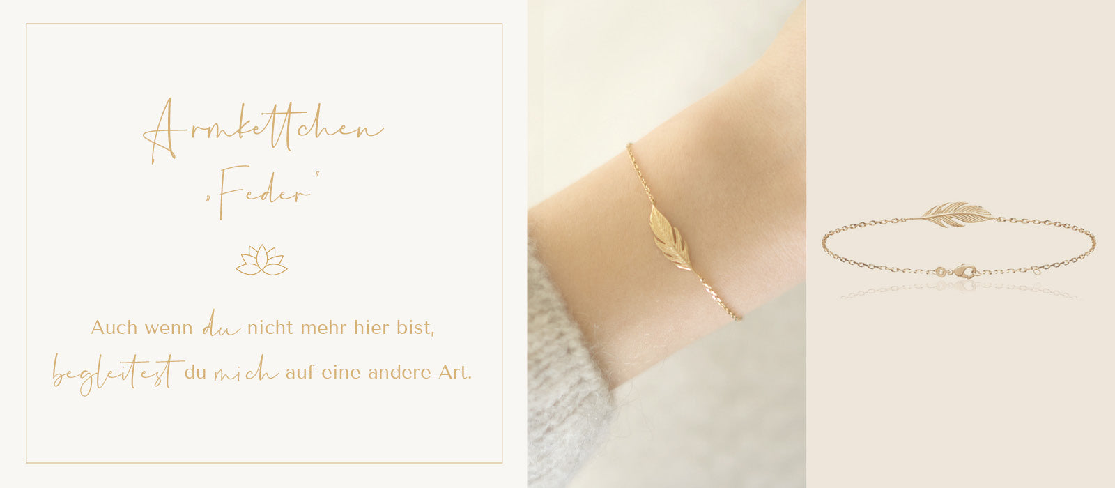Lovely Boxes Trostbox Trauergeschenk Armkettchen mit Feder