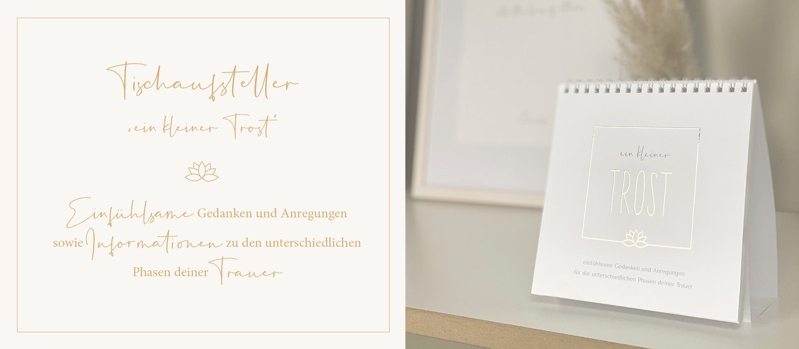 Lovely Boxes Trostbox Trauergeschenk Tischaufsteller mit Affirmationen